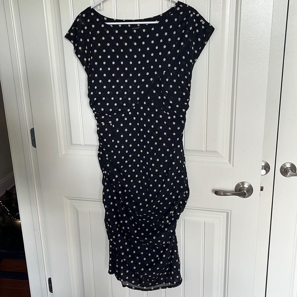*3 for 100* ANN TAYLOR silk georgette dress with ruching detail Size 12